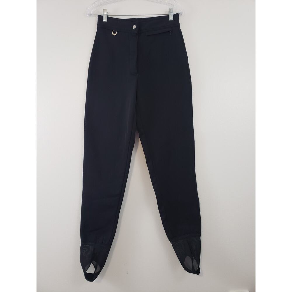 (Ma5) Vtg Sportcaster Ski Pants Womens Size 10 Black Stirrup Winter Snow Outdoor